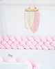 akcesoria do łóżeczek Ochraniacz warkocz 4 pasma BABY PINK 1
