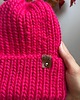 czapki damskie Wełniana czapka oversize - magenta 4