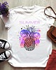 t-shirt damskie Koszulka  oversize z nadrukiem Summer pineapple 1