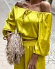 komplety damskie Satynowy komplet BALEARES w limonkowym kolorze 3