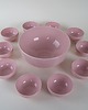 miski i misy Komplet różowych misek ceramicznych, francuski design, lata 80, Francja 2