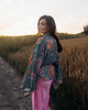 bluzki kimonowe damskie Kimono Bloom turkus SHORT 9