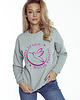 bluza bez kaptura damska Bluza dresowa bawełniana z haftem kolibra magenta 1