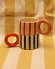 kubki i filiżanki Kubek ceramiczny w paski. Ceramika ręcznie robiona 9