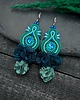 kolczyki soutache Kolczyki sutasz boho z kwiatami turkusowo zielone eleganckie Arcadia 2