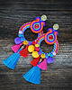 kolczyki soutache Pulo- duże i etniczne kolczyki  z pomponami 1
