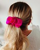 spinki i klamry do włosów Scrunchie spinka klamra jedwabna neonowa fuksja 4