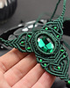 naszyjniki - inne Naszyjnik makramowy ze szmaragdowym kryształem 2