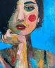 obrazy Dalia / obraz oryginał na płótnie 50x70 Cm 5