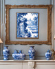 plakaty PLAKAT Toile de jouy, biało niebieska dekoracja, chinoiserie 3