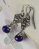 kolczyki wire wrapping Purpurowy chalcedon  - kolczyki 1