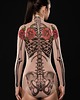 t-shirt damskie Body z tatuażem Skeleton Glam 2