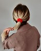 gumki do włosów Gumka jedwabna, scrunchie, gumka do włosów neonowa czerwień MINI 3