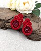 kolczyki soutache Gracia sztyfty sutasz małe czerwone kolczyki z kryształkami 2
