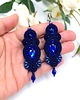 kolczyki soutache Orina kolczyki sutasz granatowe długie wiszące wieczorowe z kryształami 1