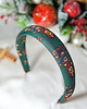 opaski do włosów Opaska z jedwabnego krawata świąteczne misie 1