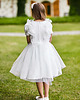 sukienki komunijne Biała sukienka muślinowa z tiulem dla dziewczynki Sisi 2