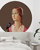 tapety i naklejki ścienne Mural DOTS Kobieta ze sroką- okrągła dekoracja ścienna 2