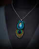 wisiory Peacock eye- wisior soutache z piórami 3