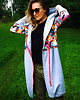 bluza z kapturem damska TWARZE długa bluza oversize z łączonych tkanin 1
