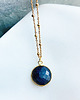 złote naszyjniki NASZYJNIK z LAPIS LAZULI, granatowy kamień 6