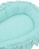 akcesoria do łóżeczek Kokon Niemowlęcy z falbanką Velvet - Mint 1