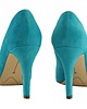 czółenka damskie Czółenka skórzane wysokie na szpilce - turkus   (4456 ) 5