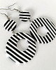 kolczyki z masy plastycznej Czarno Białe Geometryczne Kolczyki w Paski 2