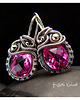 kolczyki wire wrapping Kolczyki Dragony - Kwarc Pink Srebro 1