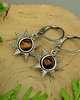 kolczyki wire wrapping Małe kolczyki słoneczka tygrysie oko wire wrapping 1