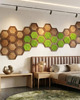 dekoracje - na ścianę Panel Ścienny Drewniany z Chrobotkiem Mchem Mozaika Lamel Drewniany Dekor 2