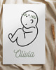 plakaty Plakat metryczka imię dziecka line art 2