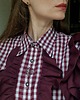 koszule damskie  Koszula upcyklingowa w kratę z fałbanami 1