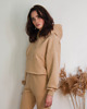 bluza z kapturem damska Camelowa bluza bawełniana krótka 4