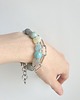 bransoletki z kamieni naturalnych Bransoletka RAW z grubym łańcuchem, akwamaryn, amazonit, labradoryt, phrenit 1