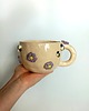 kubki Ceramiczny ręcznie robiony kubek w pszczółki i kwiatki 2
