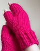 rękawiczki damskie Mitenki wełniane - magenta 2