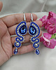 kolczyki soutache Długie kolczyki sutasz na wesele, niebieskie srebrne kolczyki 1