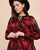 sukienki midi damskie Sukienka Maffis Plus Size Black / Red Flowers - 3