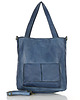 torby na ramię Torebka damska shopper A4 skóra naturalna - MARCO MAZZINI jeansowa niebieska 1