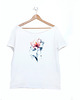 t-shirt damskie Hibiscus akwarele Biały Oversize 1