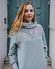 bluza z kapturem damska Miętowa geometryczna 1