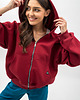 bluza z kapturem damska Bluza z kapturem na zamek ,,IKBAL"bordo 4