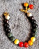 bransoletki - inne Bajecznie kolorowa bransoletka Boho ze szklanych pereł prezent  handmade 9
