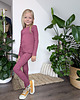 legginsy i getry dla dziewczynki Legginsy dziecięce prążek ciemny róż 1