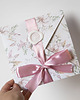 kartki scrapbooking Kartka ślubna kopertówka kwiatowa różowa 1