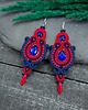 kolczyki soutache Kolczyki sutasz granatowo czerwone kolorowe Margo długie energetyczne 2