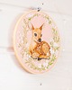 Ozdoby na ścianę Sarenka pink2, haft w tamborku 20 cm 4