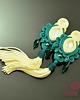 kolczyki soutache Kolczyki z chwostami Cream Teal Tassel 3