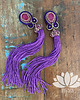 kolczyki soutache meduzy  fioletowe  - kolczyki sutasz 2